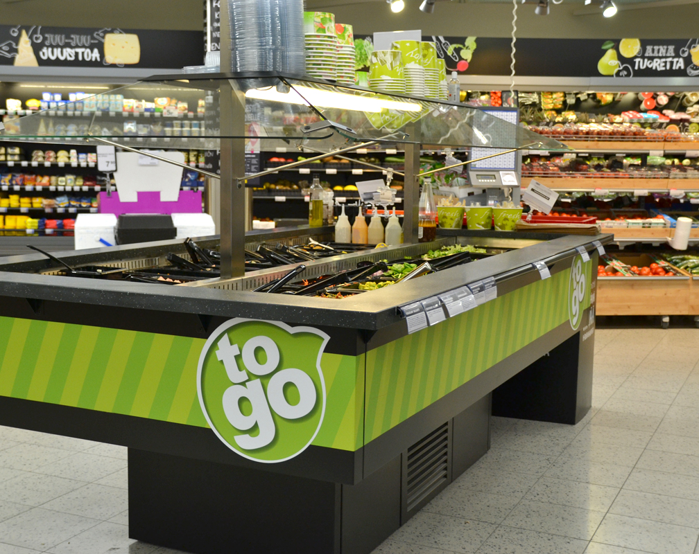 Salaatti- ja ateriabaarit, kylmätarjoiluvaunut